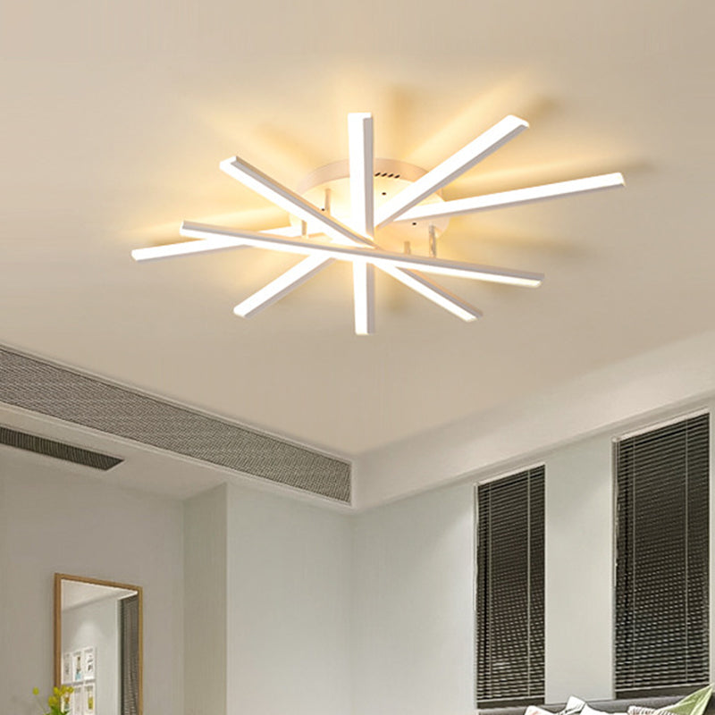 Modern Spiral Design Led Ceiling Lamp - Metallic Finish 5/9-Light Black/White Warm/White Light