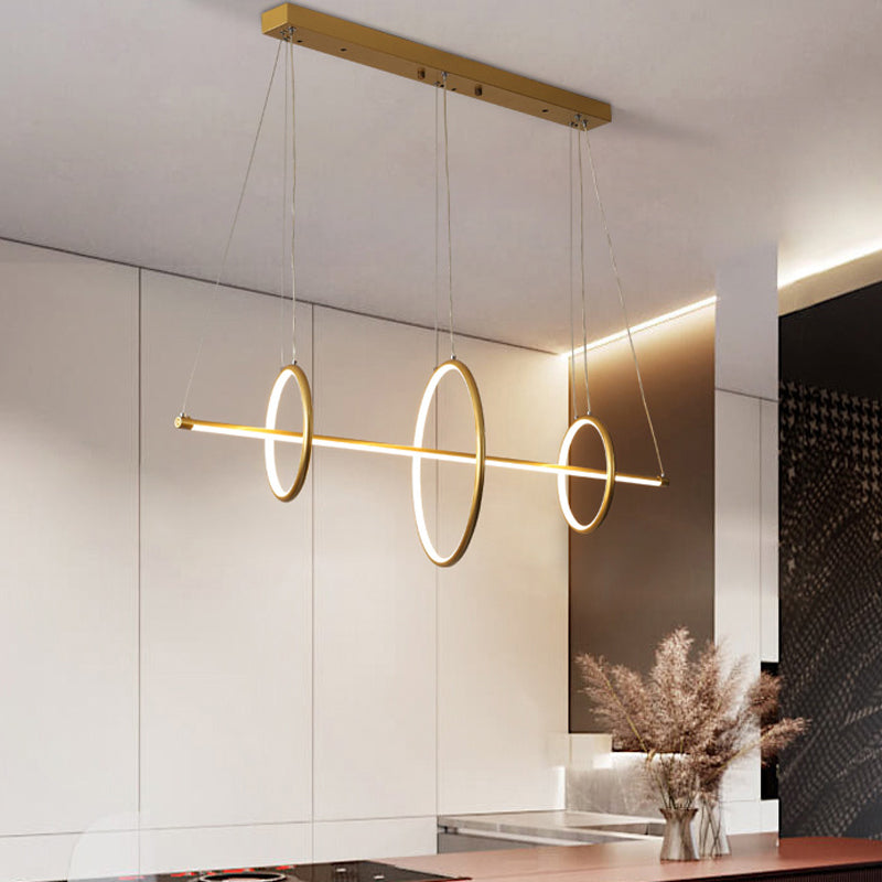 Minimalist Acrylic Led Pendant Lamp In Black/Gold Warm/White Light - 35.5/43 Width