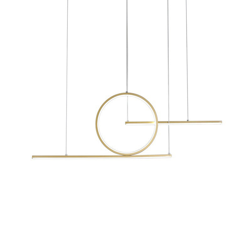 Modern Geometric Led Pendant Light In Black/Gold Warm/White Illumination - Ideal For Kitchen