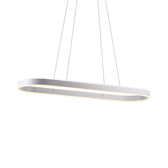 Simplicity Ellipse Led Island Pendant Acrylic Ceiling Light - Black/White/Gold Width Options: