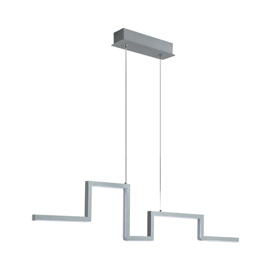 31.5/39 Linear Kitchen Island Led Pendant Light - Minimalistic Metal Design In Black/Grey Warm/White