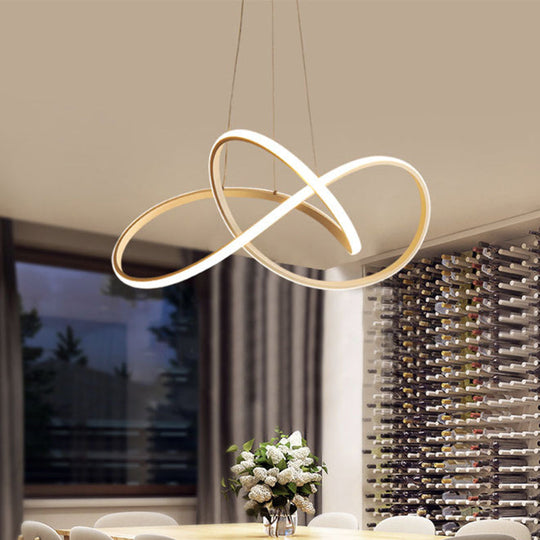 Cycle Pendant Light Fixture - Simplicity Acrylic LED Chandelier (Black/White) - Warm/White Light - 19.5"/27.5" Width