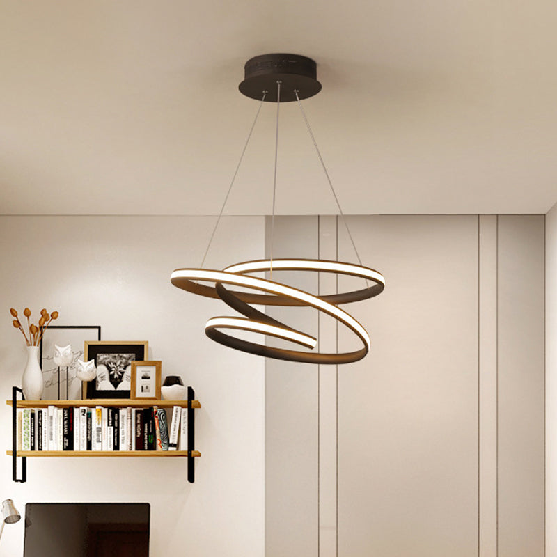 Modern Acrylic Chandelier Pendant Light Fixture with LED Suspension in Warm/White Light, Available in 21.5"/31.5" Widths