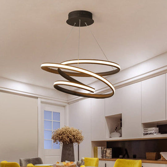 Modern Acrylic Chandelier Pendant Light Fixture with LED Suspension in Warm/White Light, Available in 21.5"/31.5" Widths