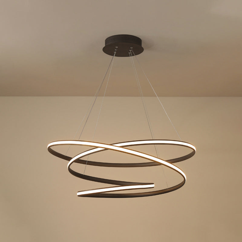 Modern Acrylic Chandelier Pendant Light Fixture with LED Suspension in Warm/White Light, Available in 21.5"/31.5" Widths