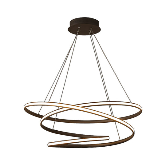 Modern Acrylic Chandelier Pendant Light Fixture with LED Suspension in Warm/White Light, Available in 21.5"/31.5" Widths