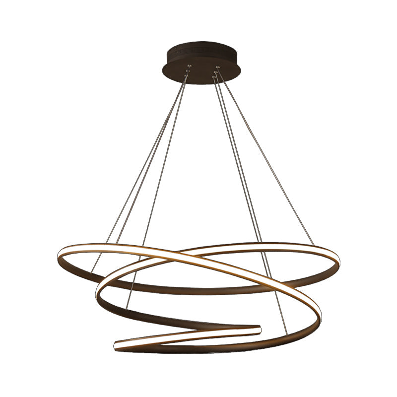 Sleek Acrylic Curve Chandelier Pendant With Led Suspension Light In Warm/White Shades 21.5/31.5