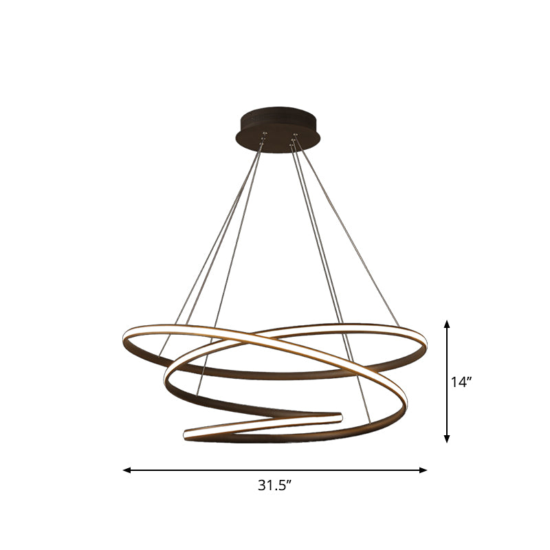 Modern Acrylic Chandelier Pendant Light Fixture with LED Suspension in Warm/White Light, Available in 21.5"/31.5" Widths