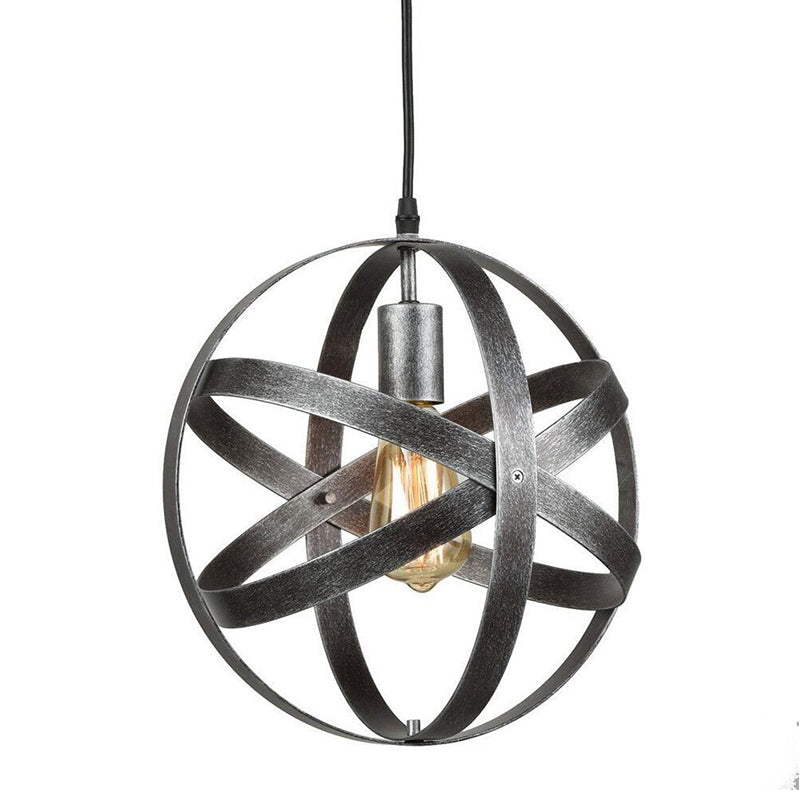 Metallic Interlocking Ring Pendant Lamp - Industrial 1-Head Downlight For Dining Room