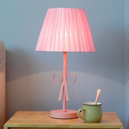 Kids Candy Colored Desk Light For Girls Bedroom - Foldable Tapered Shade And Study-Ready