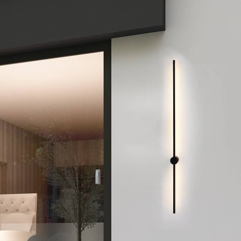 Minimalist Led Wall Sconce Lighting In Black Slim Rod Design - Heights Of 23.5 31.5 And 47 Ideal For