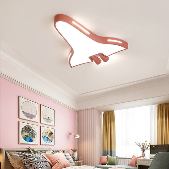 Macaron Loft LED Ceiling Lamp - Metal Acrylic Plane Flush Ceiling Light for Kids' Bedroom