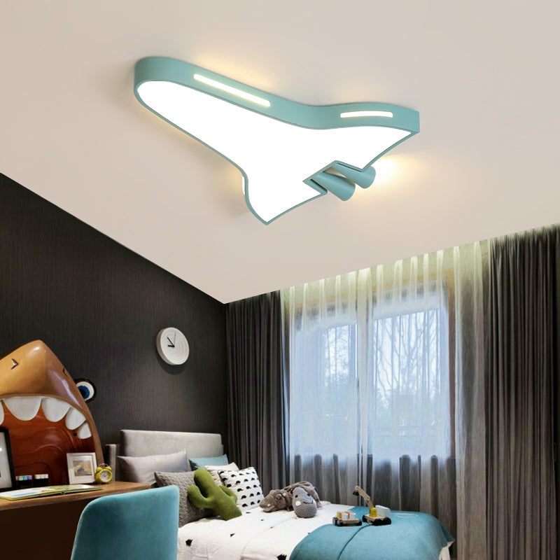 Macaron Loft LED Ceiling Lamp - Metal Acrylic Plane Flush Ceiling Light for Kids' Bedroom