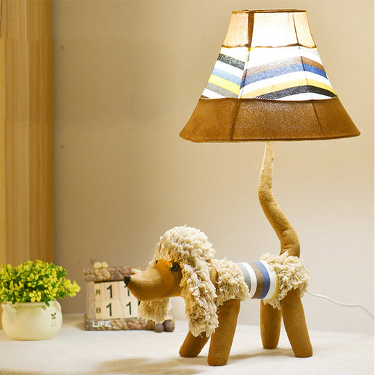 Cartoon Reading Light: Fun Animal Fabric Desk Light For Childs Bedroom Brown