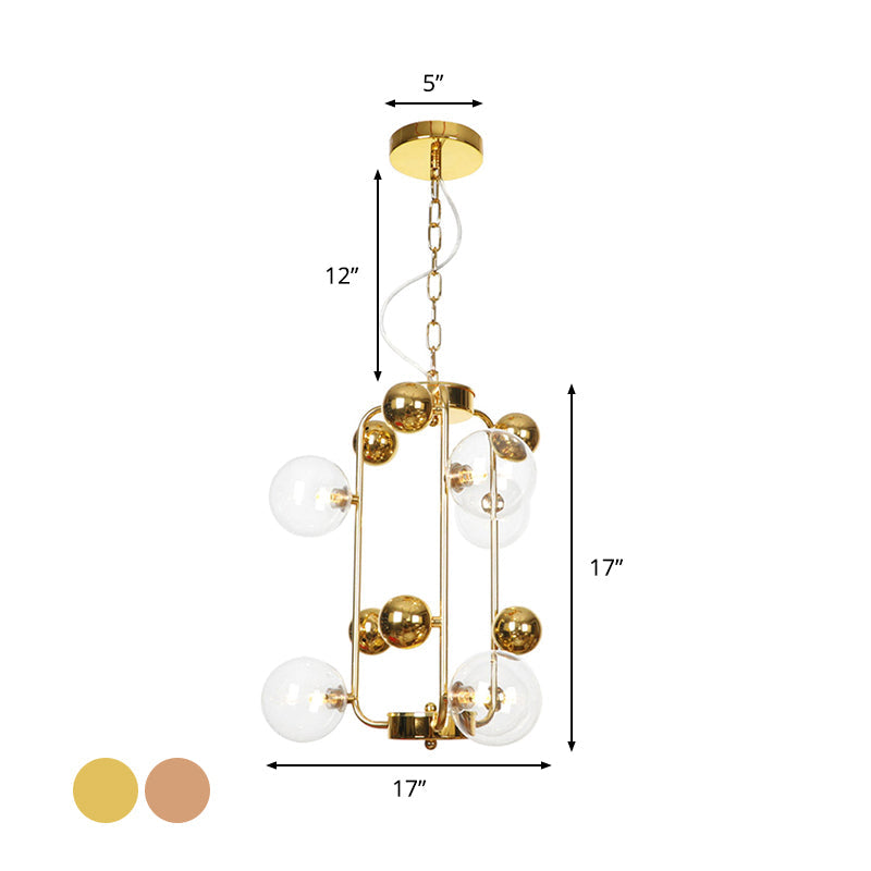 Copper/Gold Finish Industrial Chandelier with Clear/Amber/Smoke Gray Mirror Glass – 6/8/10 Heads Ceiling Light for Living Room