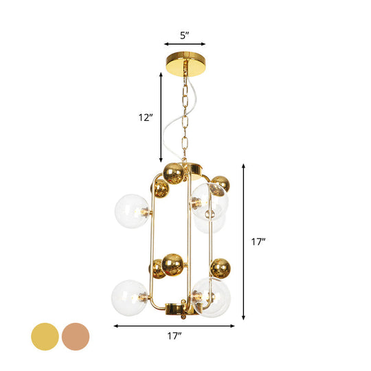 Copper/Gold Finish Industrial Chandelier with Clear/Amber/Smoke Gray Mirror Glass – 6/8/10 Heads Ceiling Light for Living Room