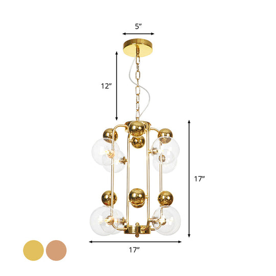 Copper/Gold Finish Industrial Chandelier with Clear/Amber/Smoke Gray Mirror Glass – 6/8/10 Heads Ceiling Light for Living Room