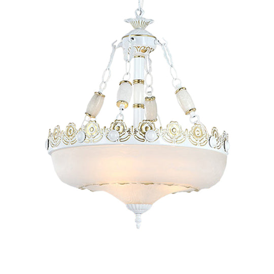 Classic Brass Pendant Ceiling Light With White Glass Basket Shade - 12/16 Led Ideal For Living Room