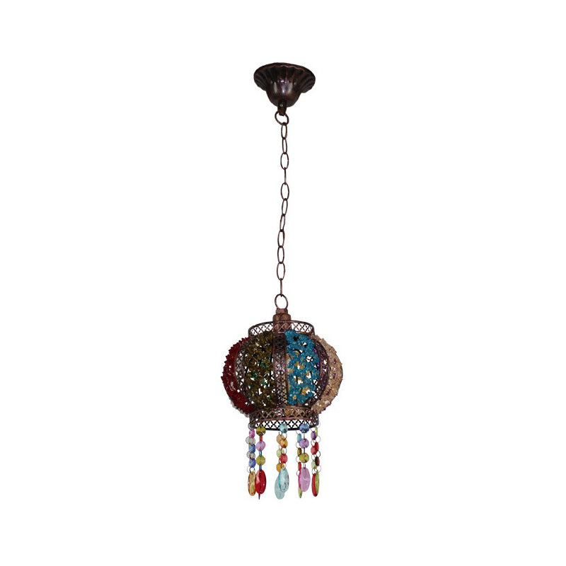 Modern Black Turkish Stained Glass Hanging Light For Dining Room - Flared/Lantern/Tapered Style