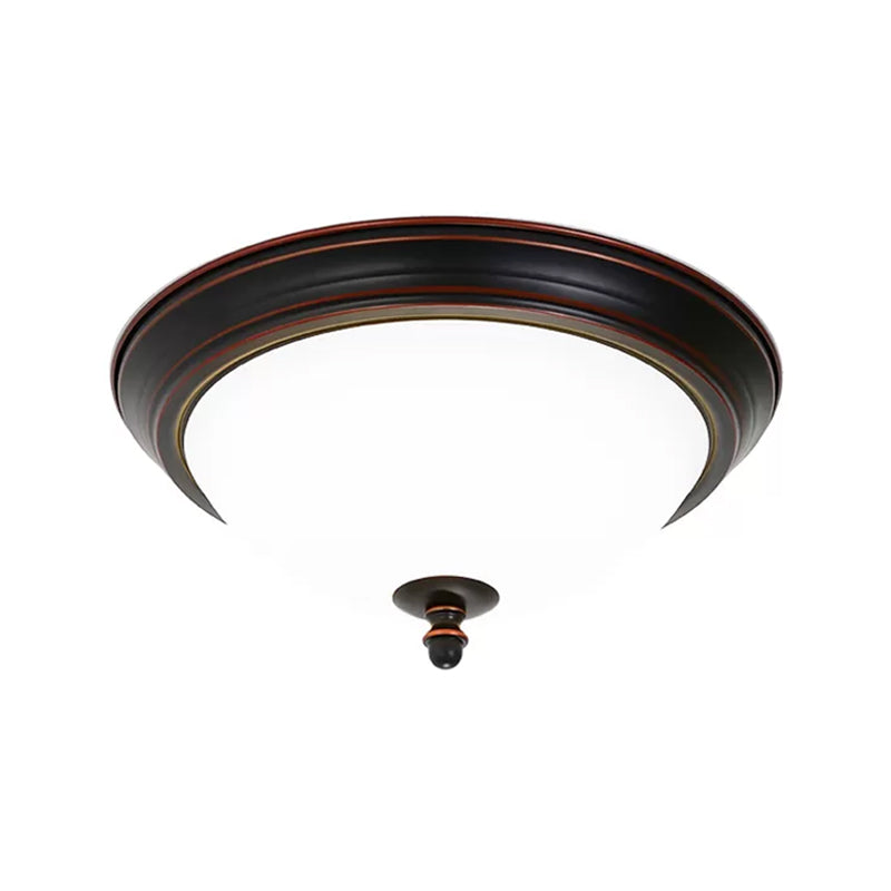 Bowl Shaped Led Ceiling Light In Minimalist Black/Bronze/Dark Coffee Milk Glass Flush Mount Fixture