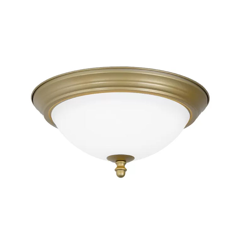 Bowl Shaped Led Ceiling Light In Minimalist Black/Bronze/Dark Coffee Milk Glass Flush Mount Fixture