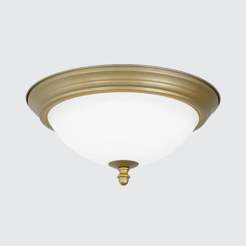 Bowl Shaped Led Ceiling Light In Minimalist Black/Bronze/Dark Coffee Milk Glass Flush Mount Fixture