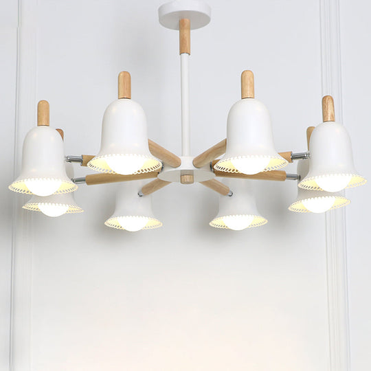 White Nordic Ceiling Pendant Wood Chandelier For Stylish Living Room Décor