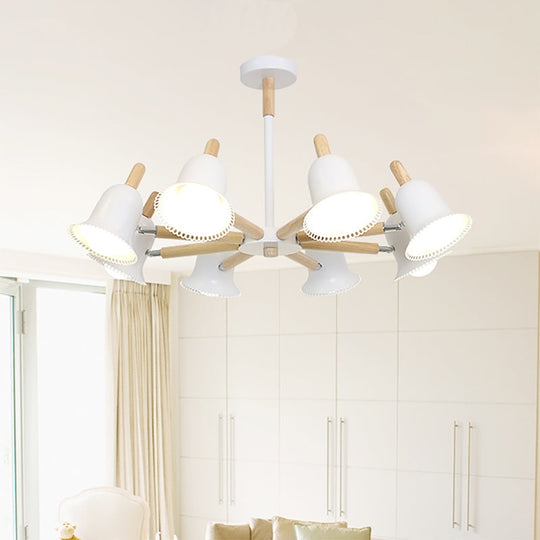 White Nordic Ceiling Pendant Wood Chandelier For Stylish Living Room Décor