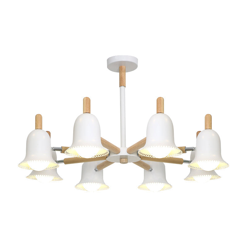 White Nordic Ceiling Pendant Wood Chandelier For Stylish Living Room Décor