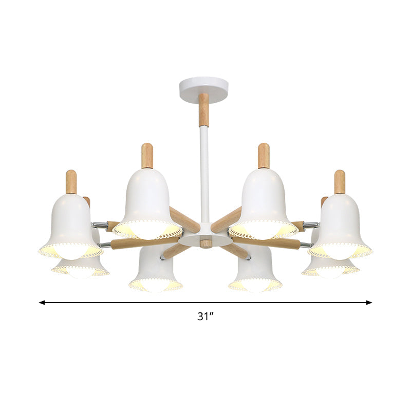 White Nordic Ceiling Pendant Wood Chandelier For Stylish Living Room Décor