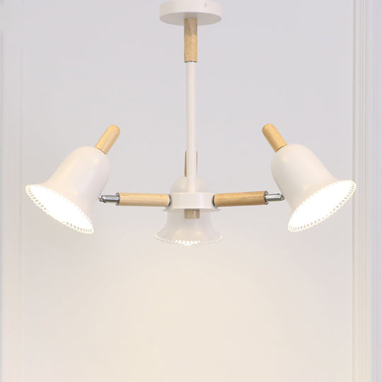 White Nordic Ceiling Pendant Wood Chandelier For Stylish Living Room Décor