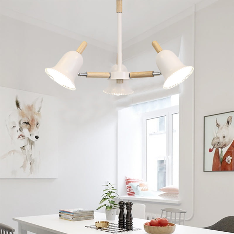 White Nordic Ceiling Pendant Wood Chandelier For Stylish Living Room Décor