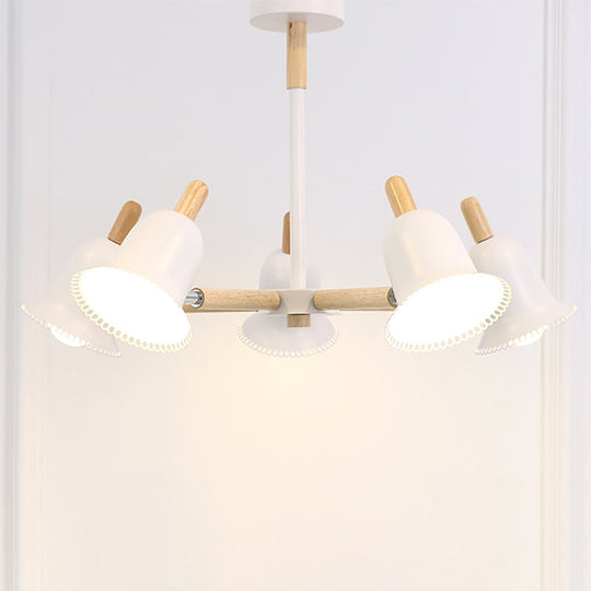 White Nordic Ceiling Pendant Wood Chandelier For Stylish Living Room Décor