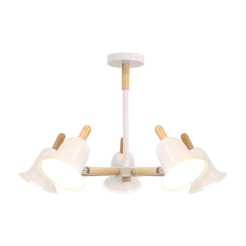 White Nordic Ceiling Pendant Wood Chandelier For Stylish Living Room Décor