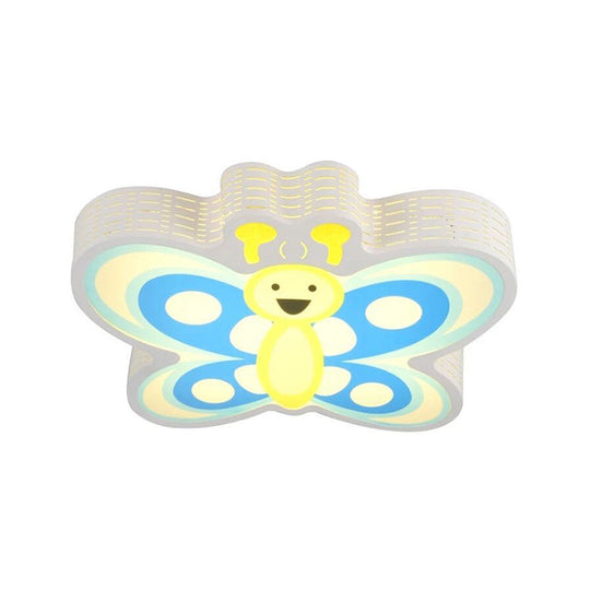 Butterfly Shape Acrylic Yellow Ceiling Light For Kindergarten - Modern Design