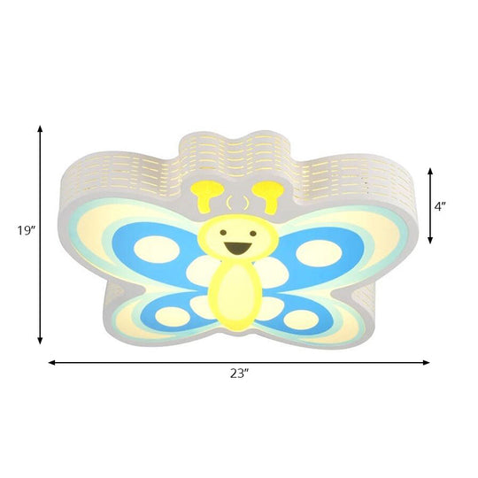 Butterfly Shape Acrylic Yellow Ceiling Light for Kindergarten - Modern Design