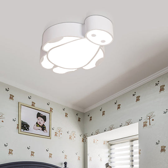 Modern White Acrylic Cartoon Flush Mount Ceiling Light For Living Room /