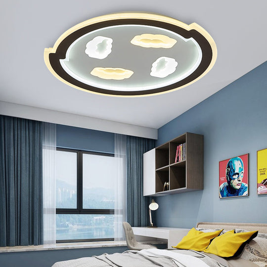 Kids' LED Black Ceiling Light with Cloud Design for Baby Room and Hallway