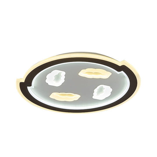 Kids' LED Black Ceiling Light with Cloud Design for Baby Room and Hallway