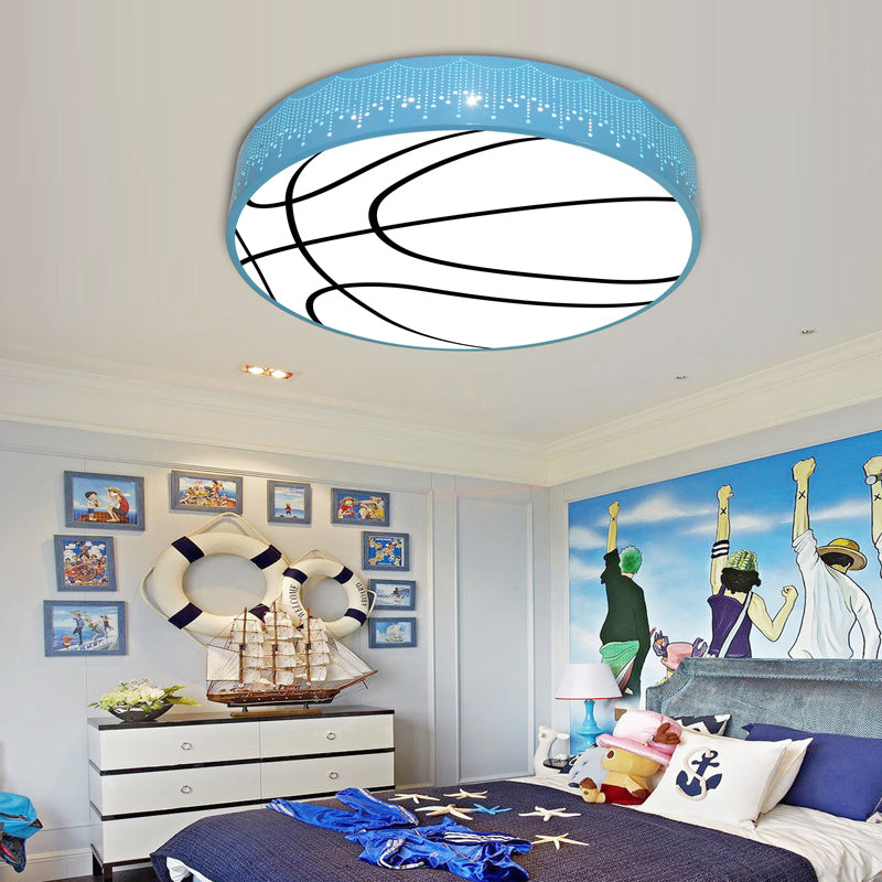 Kid's Cartoon Circle Ceiling Light - Flush Acrylic Ceiling Fixture