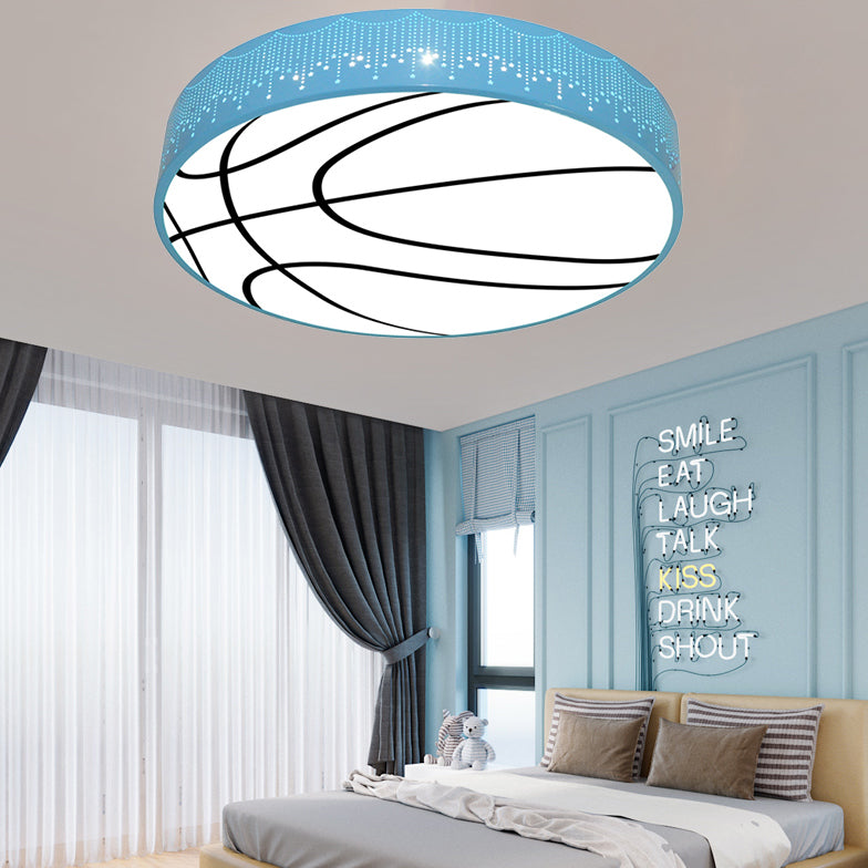 Kid's Cartoon Circle Ceiling Light - Flush Acrylic Ceiling Fixture