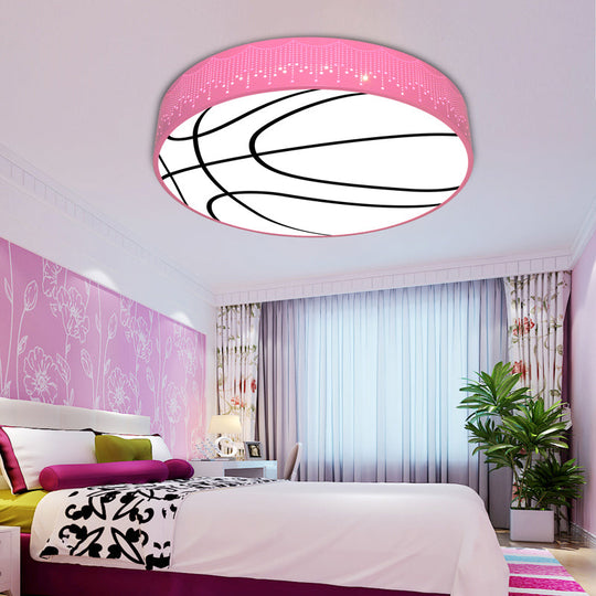 Kid's Cartoon Circle Ceiling Light - Flush Acrylic Ceiling Fixture