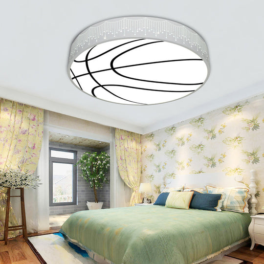 Kid's Cartoon Circle Ceiling Light - Flush Acrylic Ceiling Fixture