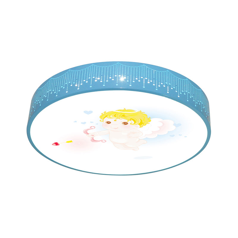 Kid's Cartoon Circle Ceiling Light - Flush Acrylic Ceiling Fixture