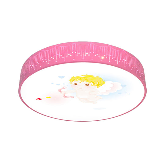 Kids Cartoon Circle Ceiling Light - Flush Acrylic Fixture