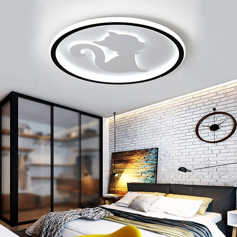 Acrylic LED Kitten Ceiling Fixture - Animal Inspired Light for Bedroom and Nursery