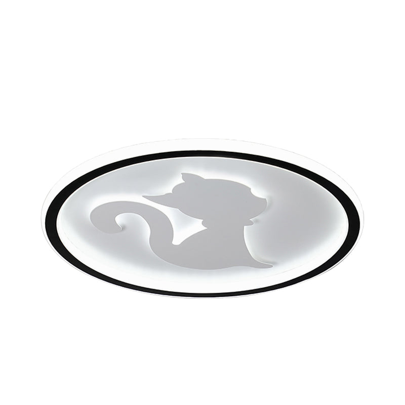 Acrylic Led Kitten Ceiling Fixture - Animal Inspired Light For Bedroom And Nursery White /