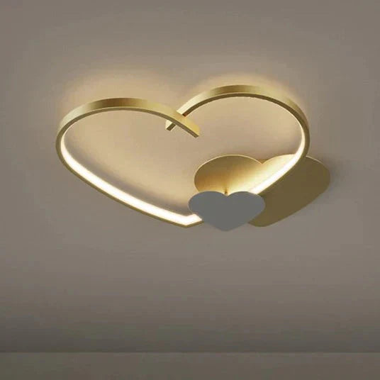 Modern Simple Copper Heart-shaped Led Room Ceiling Lamp