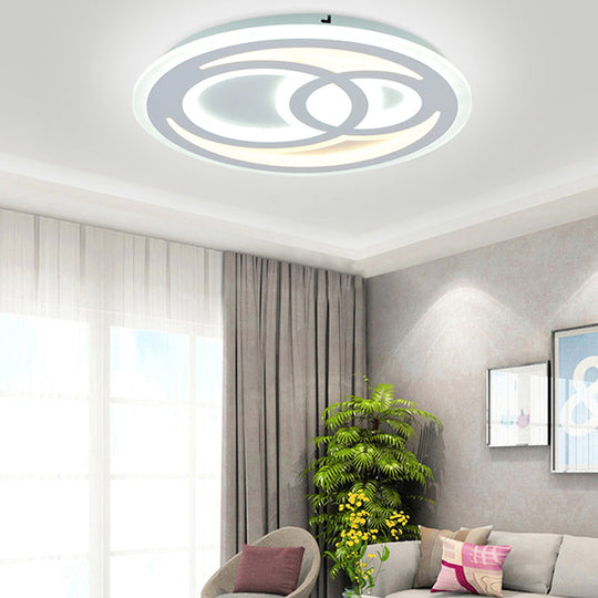 White Snowman LED Ceiling Light for Kid's Bedroom – Contemporary Acrylic Flush Fixture