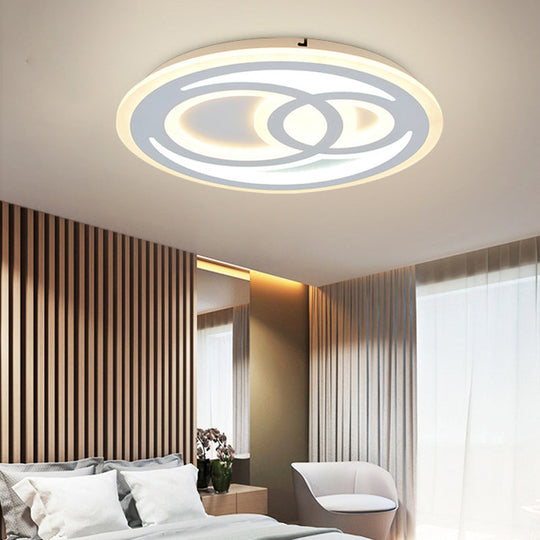 White Snowman LED Ceiling Light for Kid's Bedroom – Contemporary Acrylic Flush Fixture